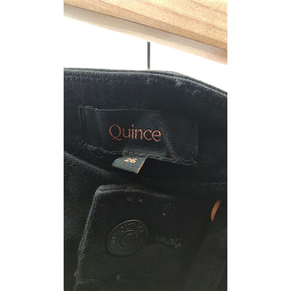 Quince Bella Stretch Patch Pocket Wide Leg Jeans Black 26 - Picture 3 of 3
